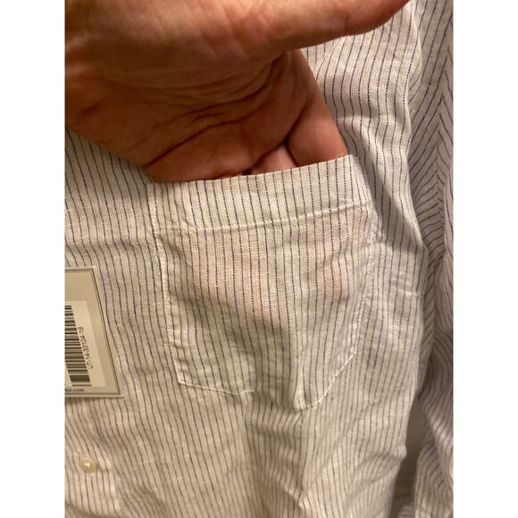 Brand New Untuckit Women's 18 Regular Angelen Blue White Long Sleeve Shirt Top - Picture 2 of 6